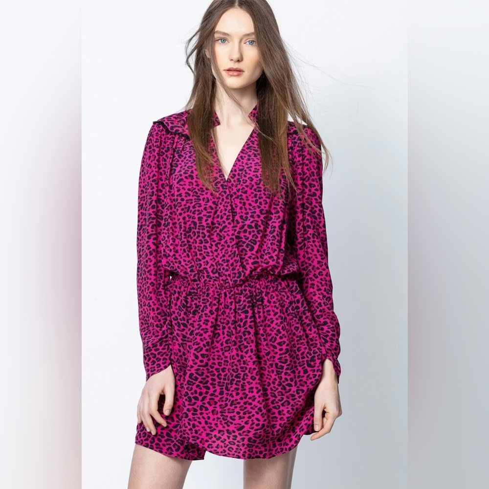 Zadig & Voltaire Pink Leopard Print Dress